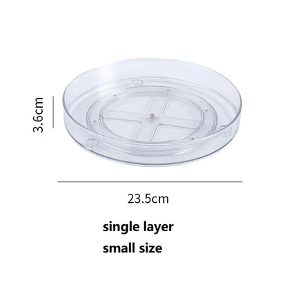 360 Rotation Cabinet Turntable Organizer Storage Spice Rack Drink Cosmetic Storage Rack PET Kitchen Turntable Bathroom Tray - AMULET RING STORE