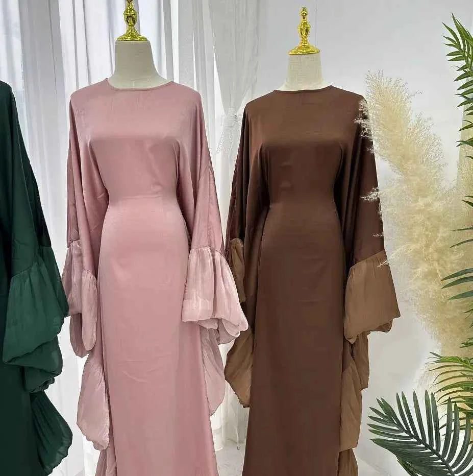 2025 Eid Arabic Muslim Women Modest Dress Luxury Dubai Abaya Islamic Party Lace-detailed Sleeves Robe Festival Turkey Outfit