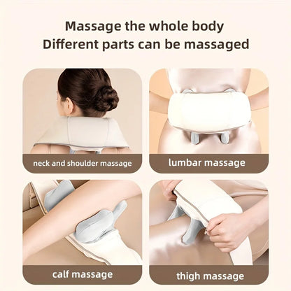 Shoulder and neck massager, capable of deep hot compress, finger pressure wireless massage shawl, electric kneading massager
