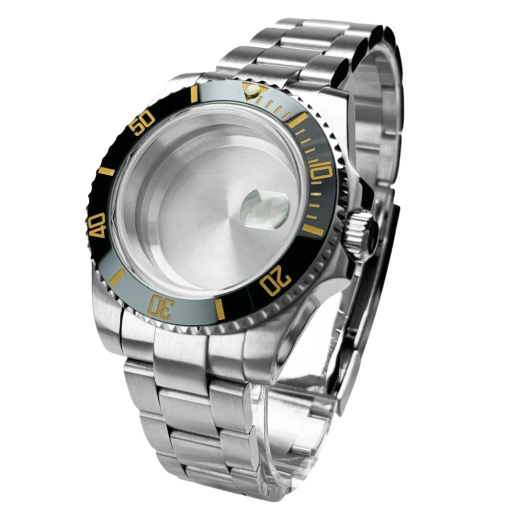 40mm 200m Waterproof NH34 NH35 NH36 Watch Case Accessories for Oyster Band SUB Watch Maker 120clicks BGW9 blue lume Bezel - AMULET RING STORE