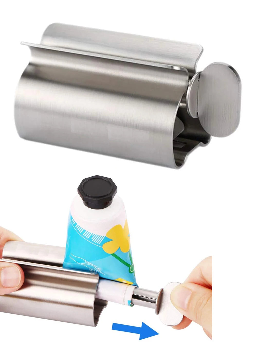 Bathroom Accessories Toothpaste Squeezer Tube Roller Stainless Steel Wringer Roller Rotate Dispenser for Ointments Cosmetics - AMULET RING STORE