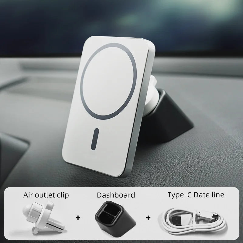 15W Magnetic Wireless Car Charger Mount Adsorbable Phone For iPhone 15 14 13 Pro Max adsorption Fast Wireless Charging Holder