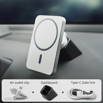 15W Magnetic Wireless Car Charger Mount Adsorbable Phone For iPhone 15 14 13 Pro Max adsorption Fast Wireless Charging Holder
