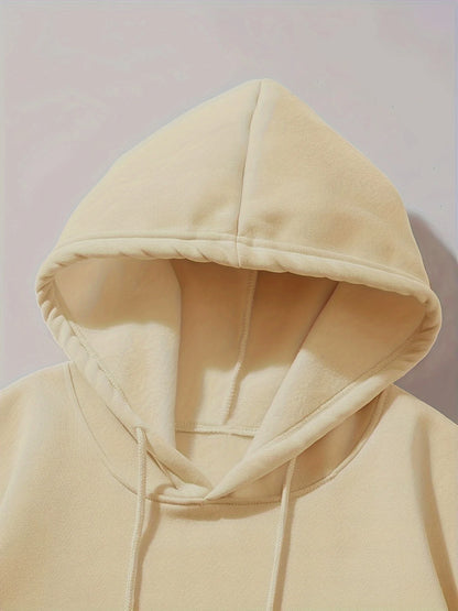 Men's Autumn/Winter Casual Fashion Warm Alphabets Pattern Printed Loose Thick Velvet Hoodie+Sports Pants Set