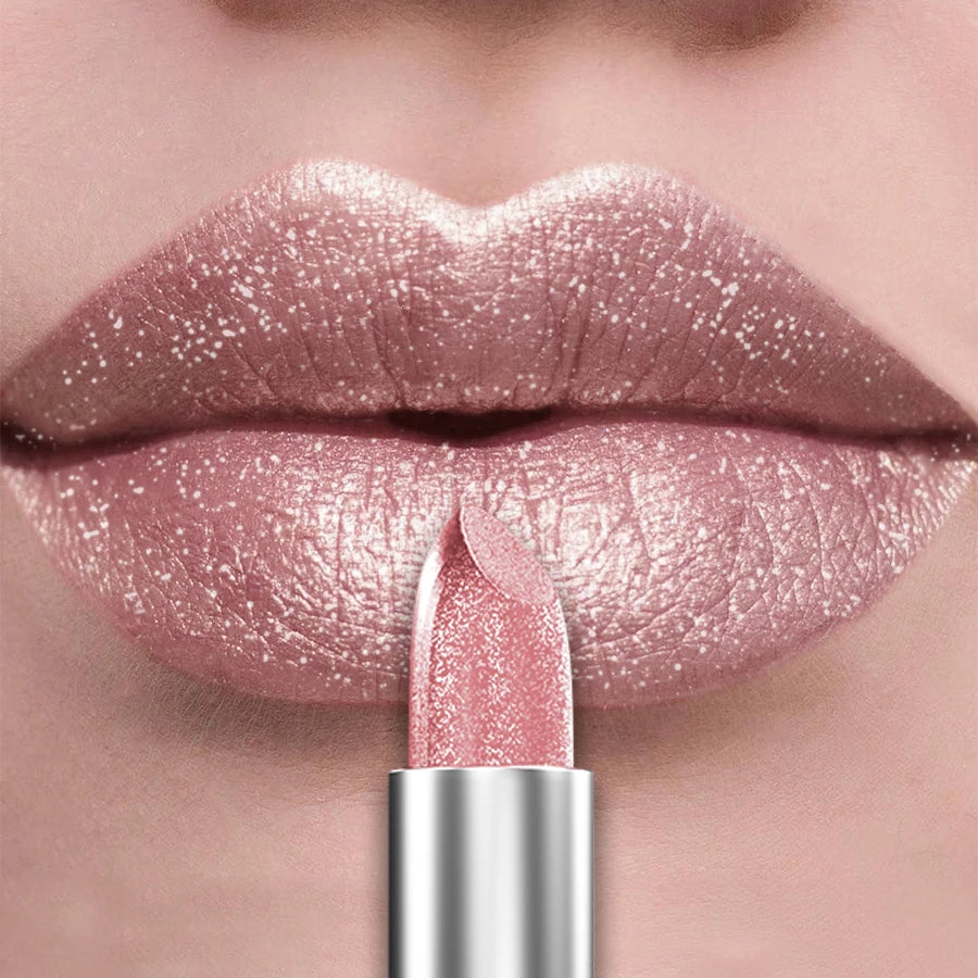 21Colors Bold & Intense Glitter Shiny Metallic Lipstick Pearlescent Lip Tint,Long Lasting Lip Senior Matte Lip Makeup Gifts for - AMULET RING STORE