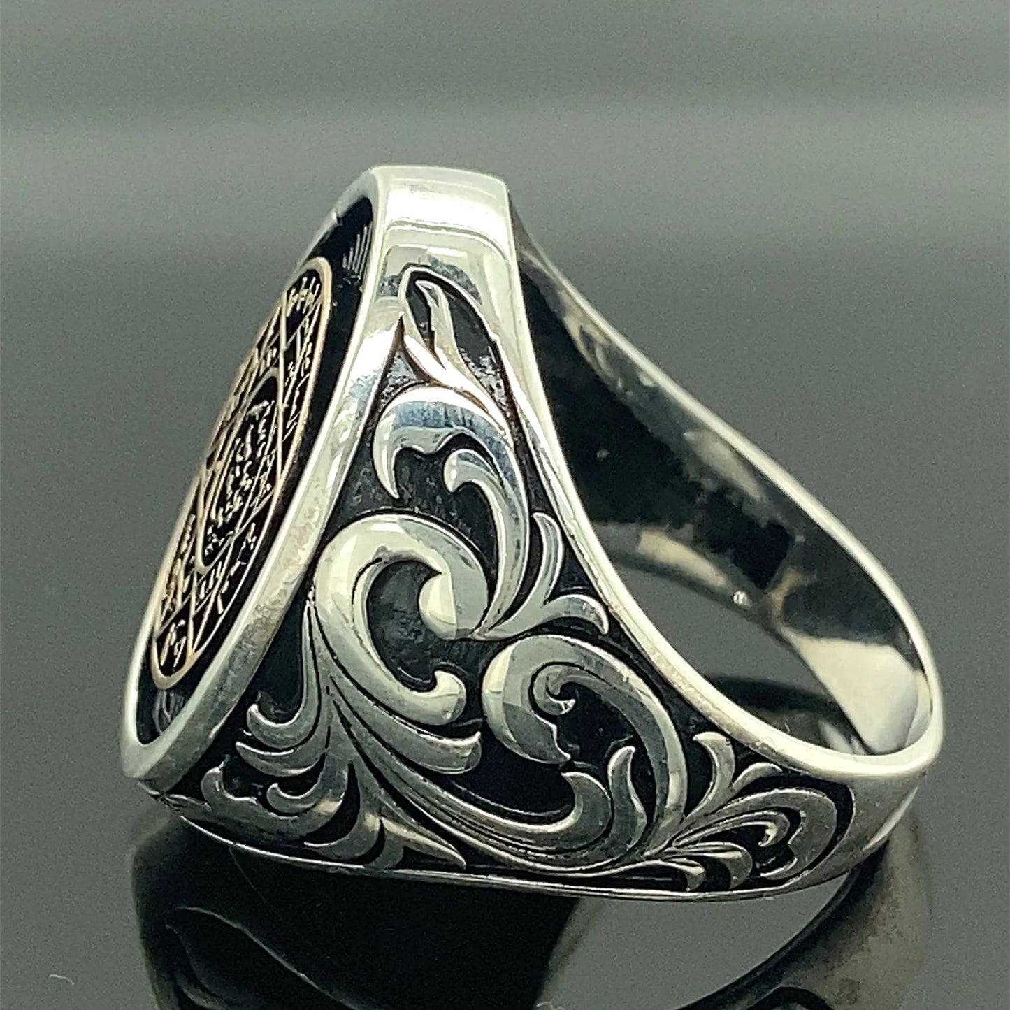 Seal of Solomon Ring, Silver Solomon Seal Protection Ring, 925k Sterling Handmade