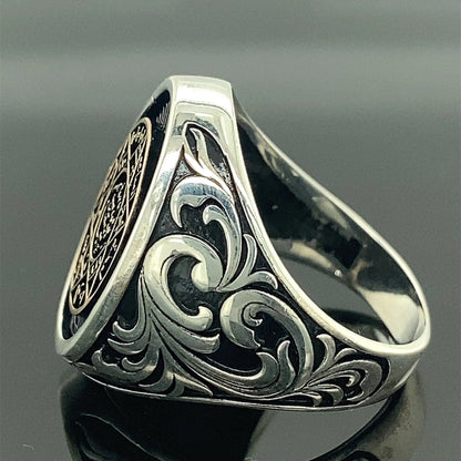 Seal of Solomon Ring, Silver Solomon Seal Protection Ring, 925k Sterling Handmade AMULET RING STORE