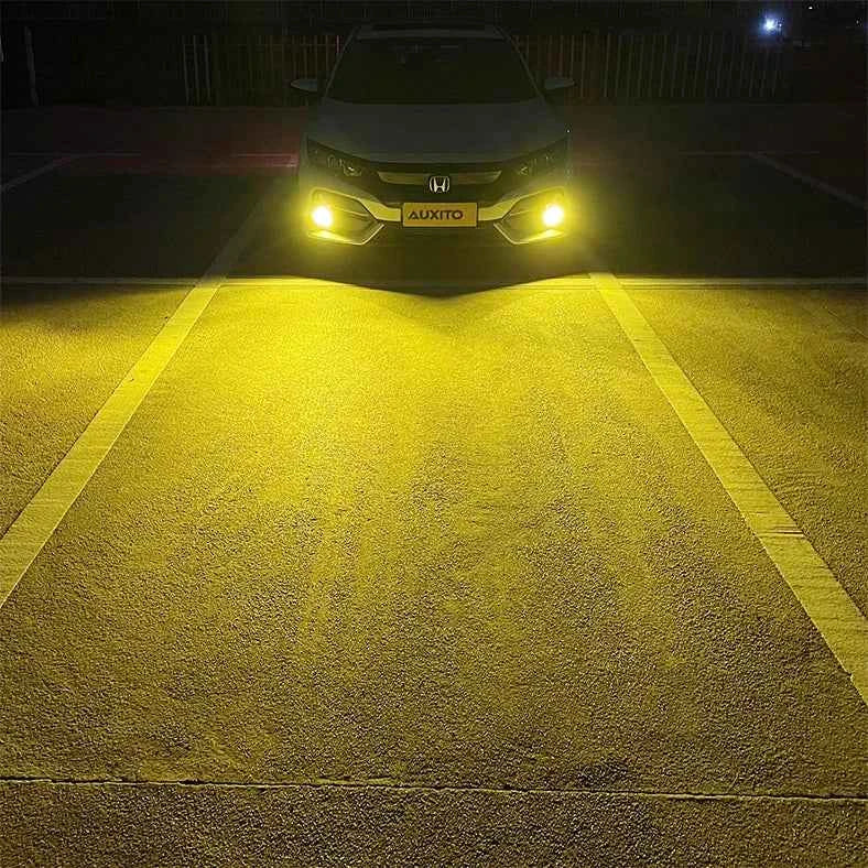 AUXITO 2Pcs H3 LED Headlight Bulb Canbus No Fan High Beam 6500K White Yellow Car LED Fog Light Driving Lamp DRL 12V Mini Design