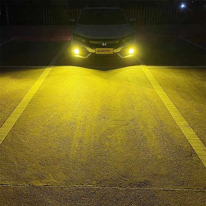 AUXITO 2Pcs H3 LED Headlight Bulb Canbus No Fan High Beam 6500K White Yellow Car LED Fog Light Driving Lamp DRL 12V Mini Design