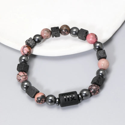 12 Zodiac Signs Natural Stone Bracelets Taurus Cancer Virgo Pisces Bracelets Ladies Men Couples Gift Bracelet aquarius