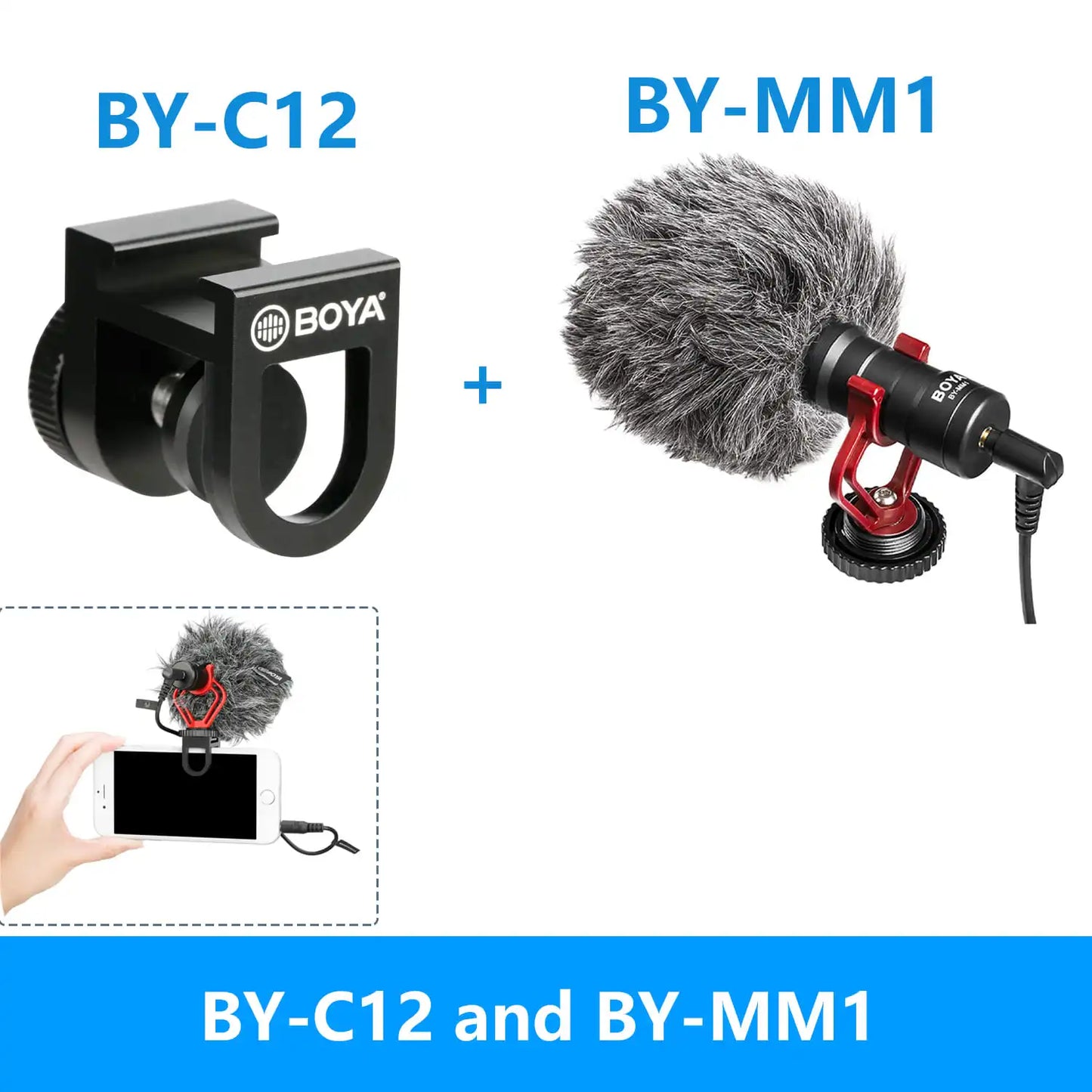 BOYA BY-MM1 Professional Cardioid Shotgun Microphone for iPhone Android Smartphone PC Canon Nikon DSLR Camera Recording Vlog