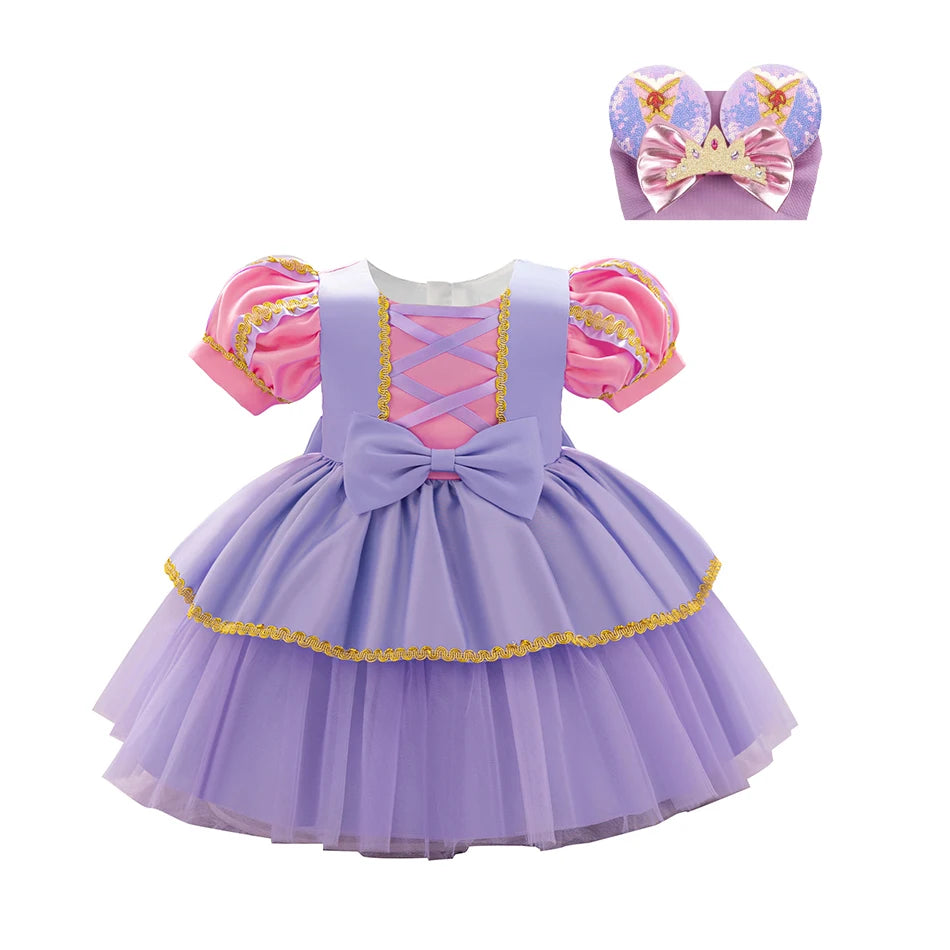 Princess Dress For Toddler Little Girl Luxurious Bow Gown Kids Birthday Party Clothes Halloween Carnival Children Princess Dress