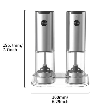 Electric Salt And Pepper Grinder With Adjustable Coarseness Refillable Mills Battery Powered Pepper Grinder Kitchen Gadget Tool - AMULET RING STORE