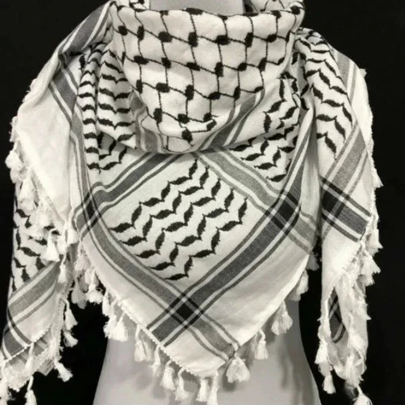 Military Shemagh Tactical Desert Scarf Shemagh Scarf Men Neck Head Wraps for Men Cotton Keffiyeh Arab Wrap with Tassel - AMULET RING STORE