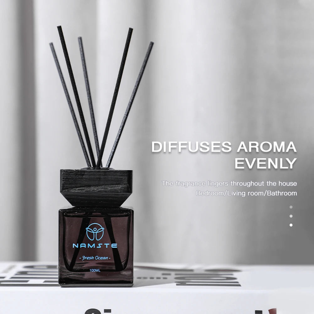 NAMSTE 100ML Reed Diffuser Stick Fragrance oil Aromatherapy Flameless Hotel Home SPA Aromatherapy Air Freshener Fragrance Scent - AMULET RING STORE