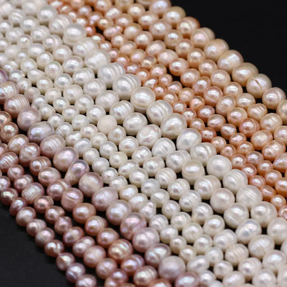 100% Natural Freshwater Pearl Beads Fine pearls Punch Loose Beads For DIY Women Elegant Bracelet Necklace Earring Jewelry Making - AMULET RING STORE