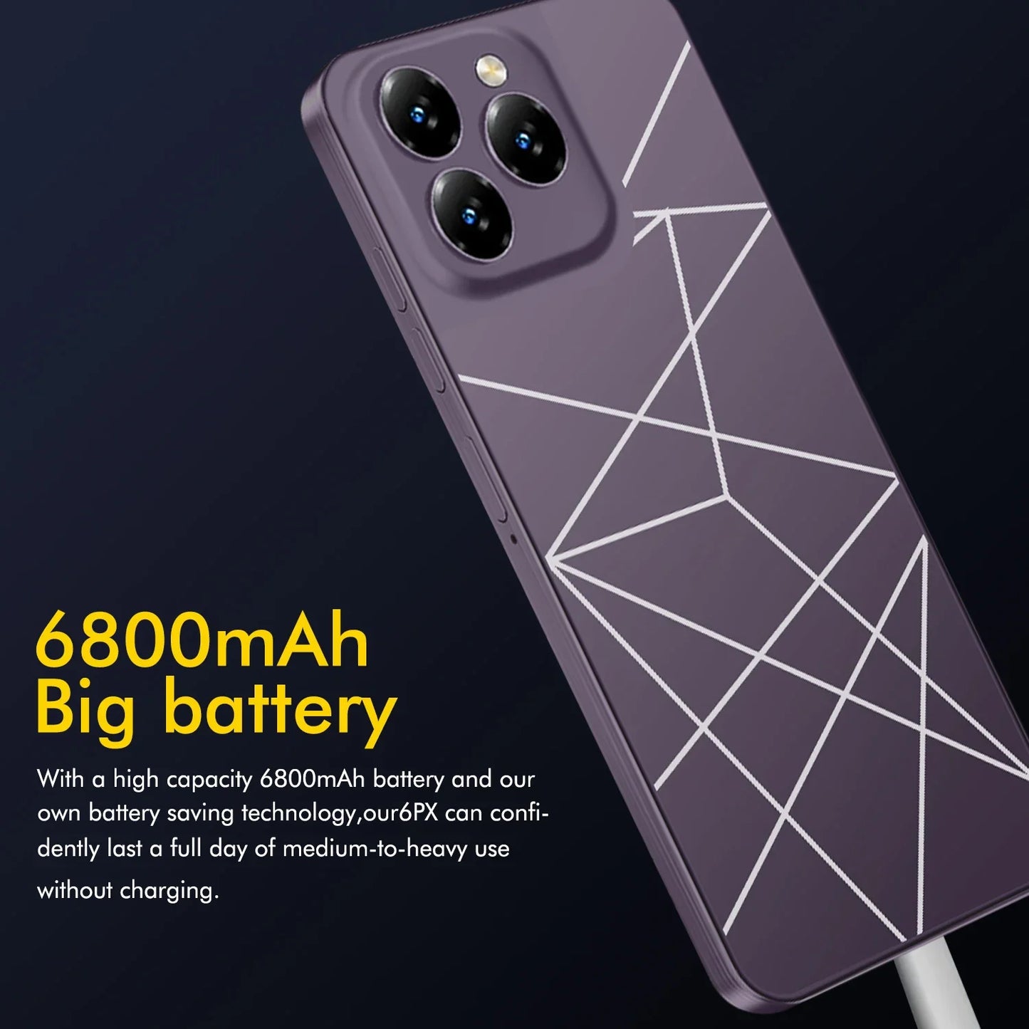 Global Version I16 Pro Max Smartphone Android,6.8'',12GB RAM 512GB ROM,Dual SIM,Mobile phones,Google Play Store,24+48MP,6800mAh - AMULET RING STORE