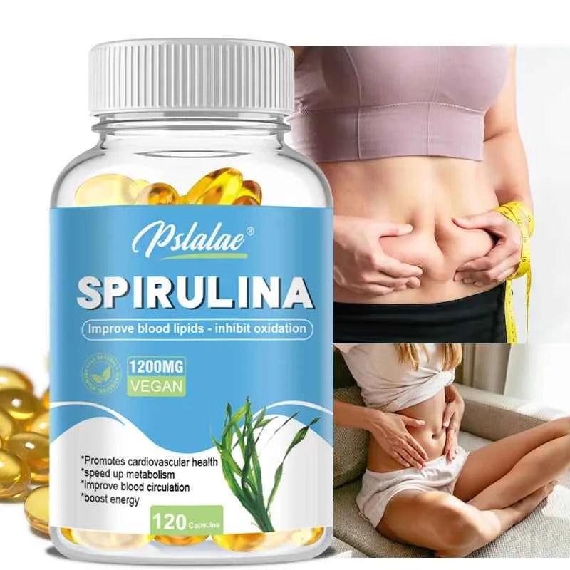 Organic Spirulina Capsules - Helps Detoxify, Supports Immune System Health, Antioxidant, Boosts Energy