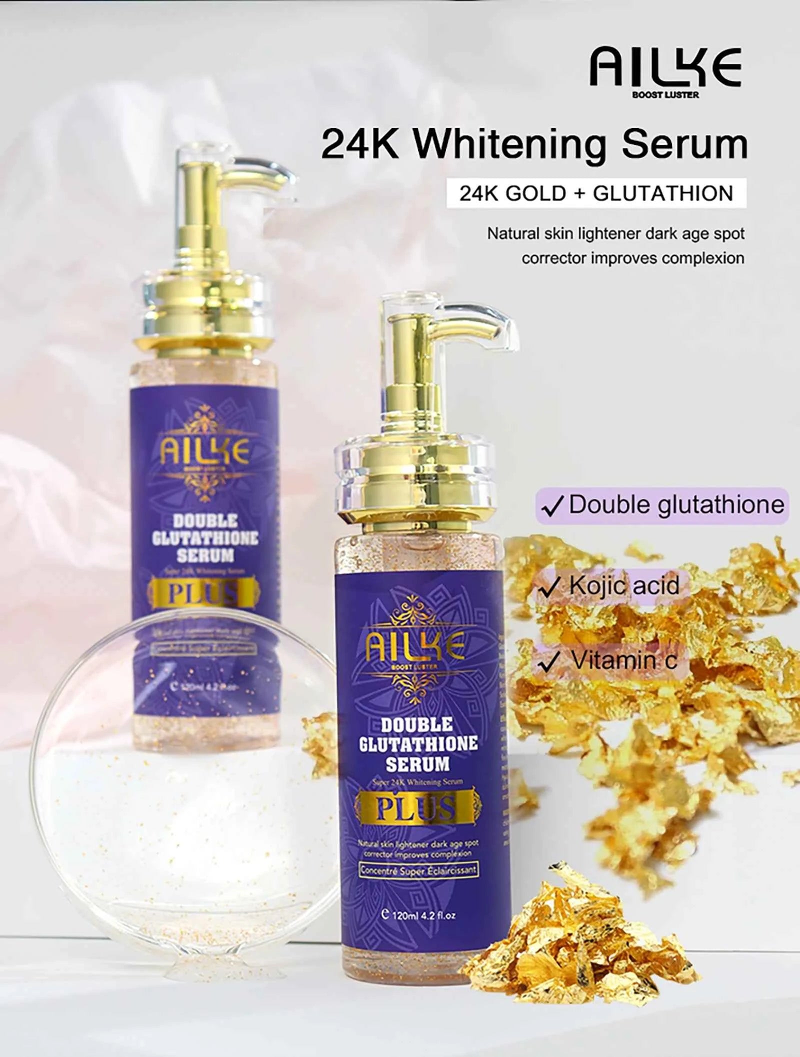 AILKE Glutathione Bleaching Cream, Advanced Lightening Lotion, Glowing Cream For Inner Thighs, Bikini Area Underarms, Natural