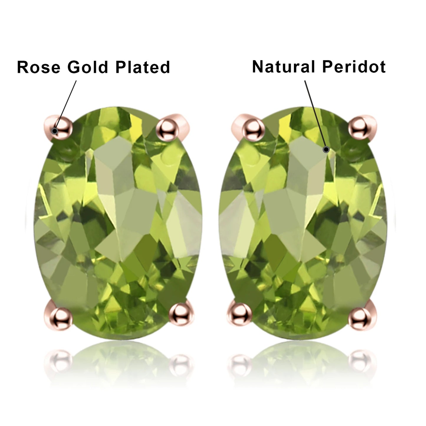 JewelryPalace Rose Gold Yellow Gold Plated Oval Natural Amethyst Citrine Garnet Topaz Peridot 925 Sterling Silver Earrings Woman