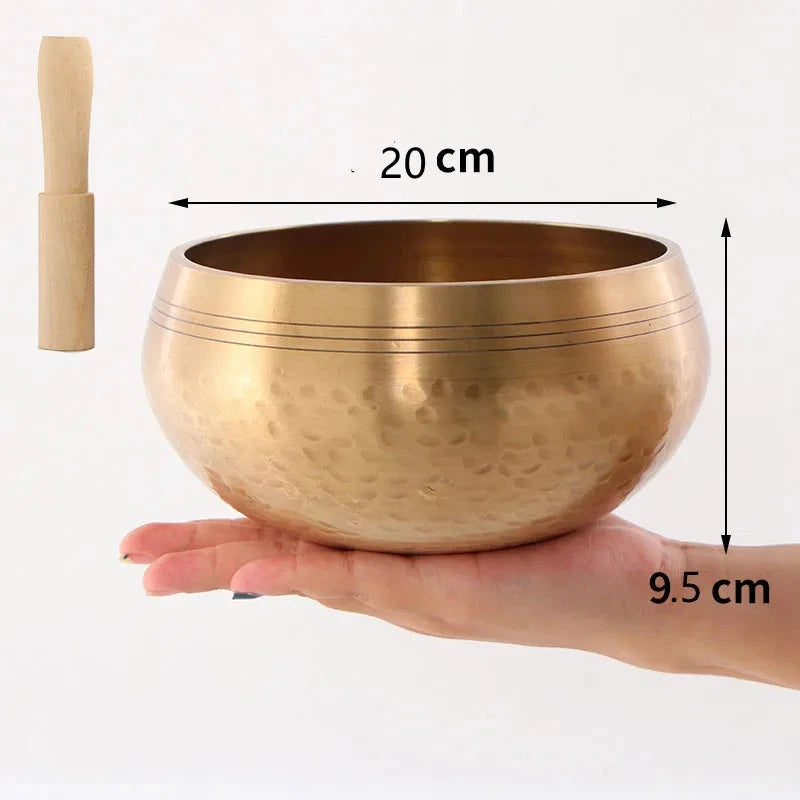 Large Tibetan Singing Mindfulness Bowl Meditation Quartz Bowls Sound Healing Instruments Yoga Nepal Yarn Handmade Decorative - AMULET RING STORE
