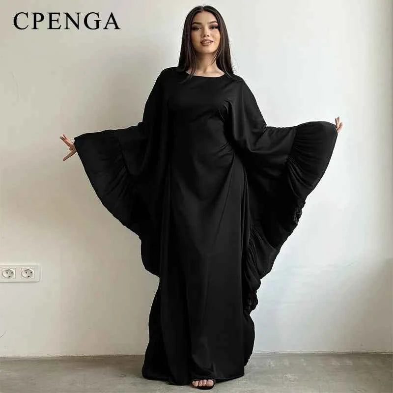 2025 Eid Arabic Muslim Women Modest Dress Luxury Dubai Abaya Islamic Party Lace-detailed Sleeves Robe Festival Turkey Outfit