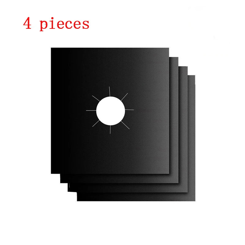 4 Pieces 27 Cm Gas Stove Surface Protection Pad Washable Oil And Dirt Resistant Kitchen Cleaning Accessories - AMULET RING STORE