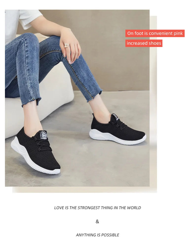 Women's shoes 2025 mesh breathable comfortable sports shoes soft sole lightweight fashion casual shoes - AMULET RING STORE
