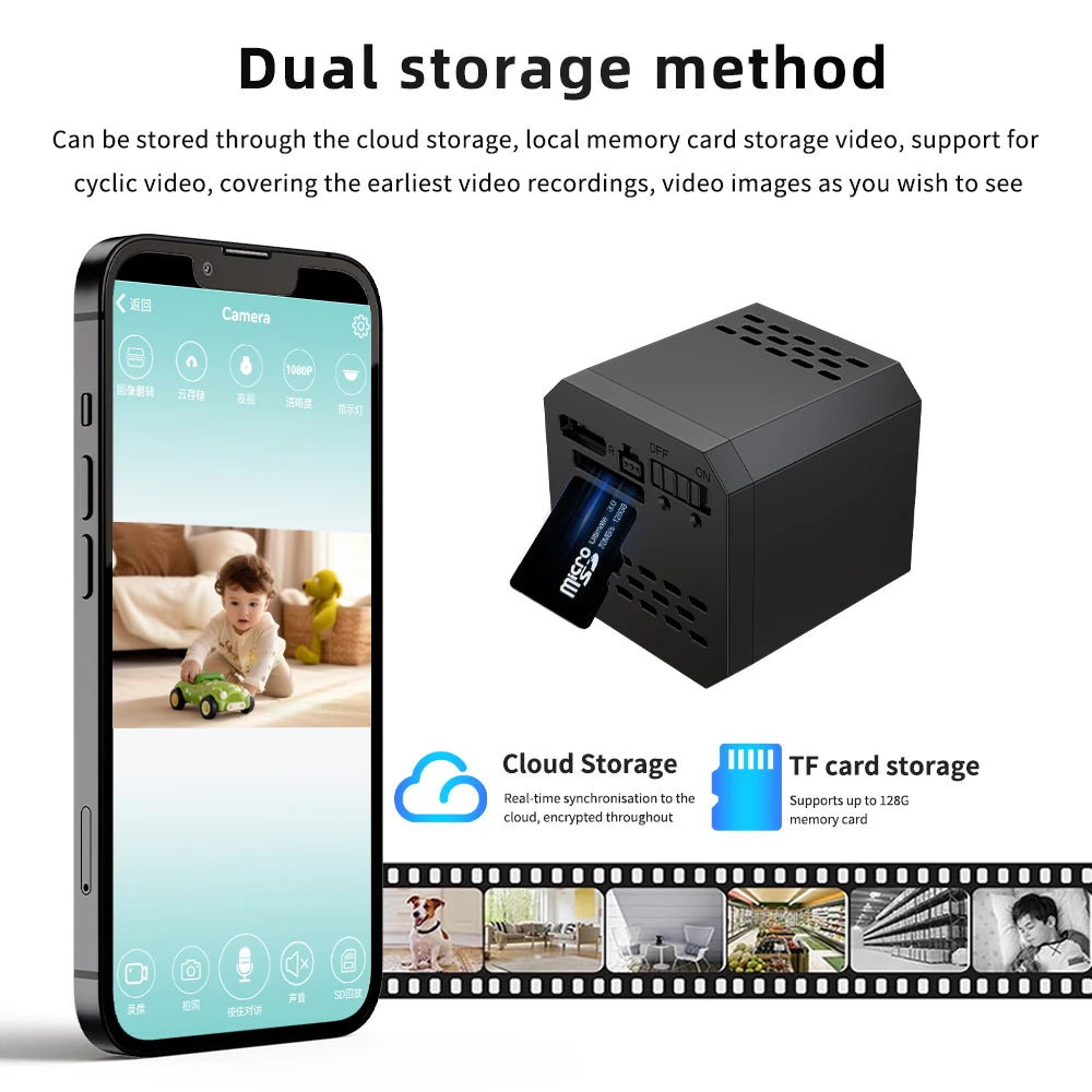 1080P Mini WiFi Camera F1 Wireless Remote Monitor Loop Recording Camera Security Protection Smart Home surveillance camera - AMULET RING STORE