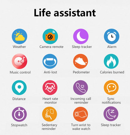 Multifunction Smart Watch For Men Women Kids Message Remind Music Control Sport Step Calories D13 Smartwatch Alarm Clock 116Plus - AMULET RING STORE