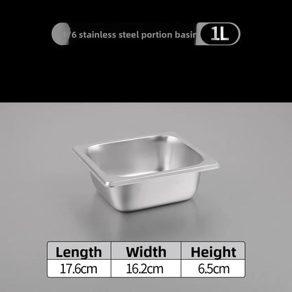 Stainl Steel Rectangular Covered Small Seasoning Box Food Container Thermal Rectangular Basin for Restaurant Kitchen - AMULET RING STORE