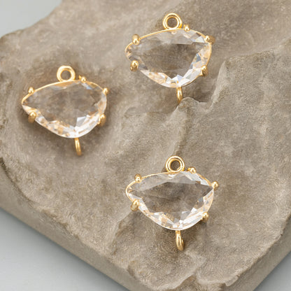 GUFEATHER ME92,jewelry accessories,18k gold rhodium plated,copper,glass,hand made,charms,diy pendants,jewelry making,6pcs/lot - AMULET RING STORE