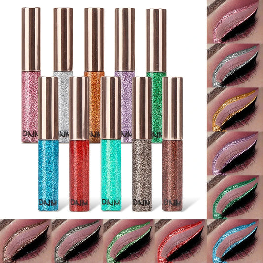 Glitter Eyeliner Vibrant Waterproof Long-Lasting for Flawless Eye Makeup Diamond Shiny Silver Rose Gold Eyeliner Beauty Cosmetic - AMULET RING STORE