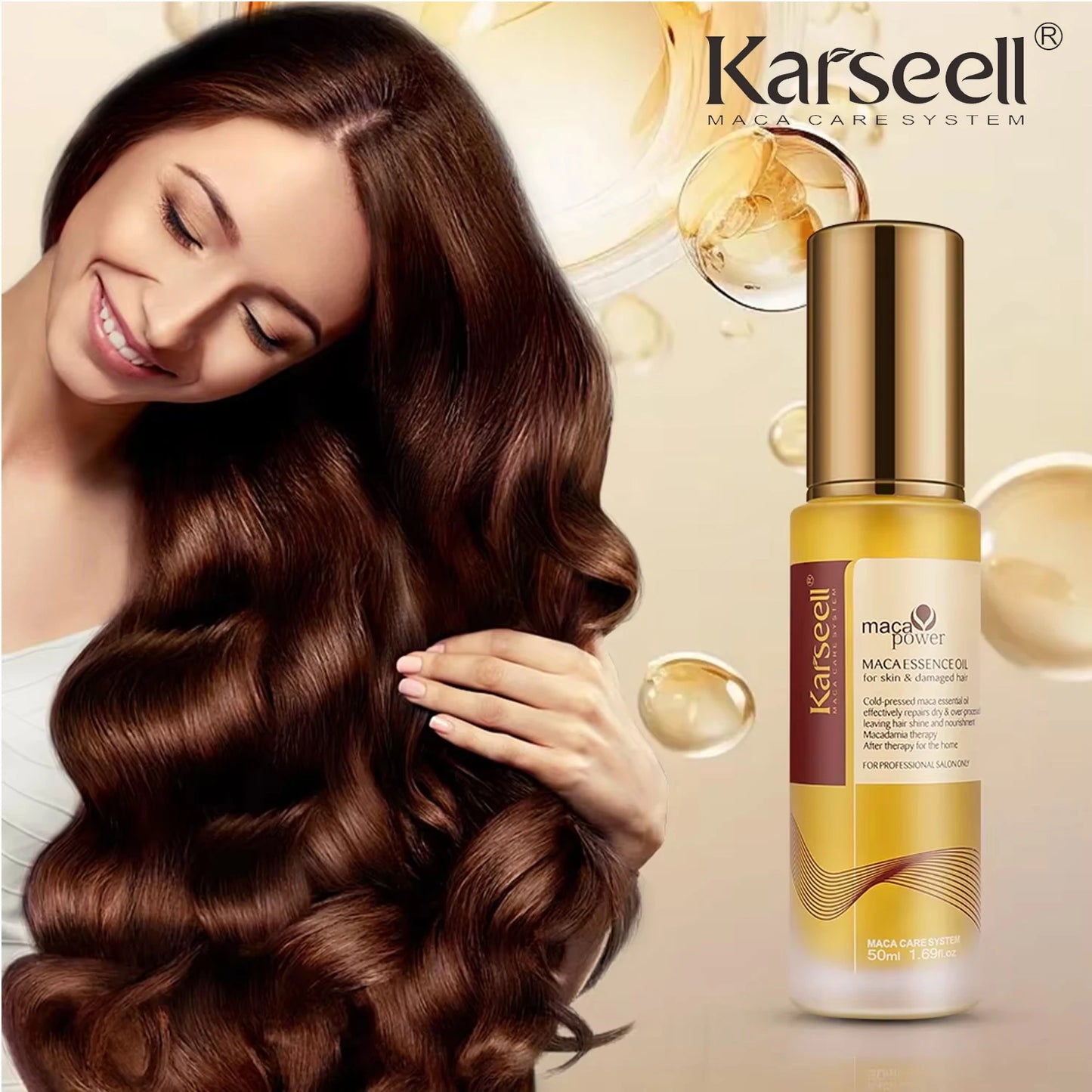 Karseell 50ml Moroccan Argan Oil for Hair Healing Cold Pressed Weightless Argan Oil Hair Serum for Dry Damaged Hair