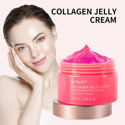 Collagen Jelly Cream Niacinamide Collagen Moisturizing Tender Skin Care Shrinks Pores Brighten Face Cream Korean With Spoon 100g - AMULET RING STORE