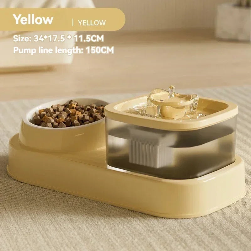 Auto Filter Mute 2-in-1 Pets Water Fountain USB Electric Cat Drinker Bowl Pet Feeder Recirculate Filtring Drinker for Cats Water - AMULET RING STORE