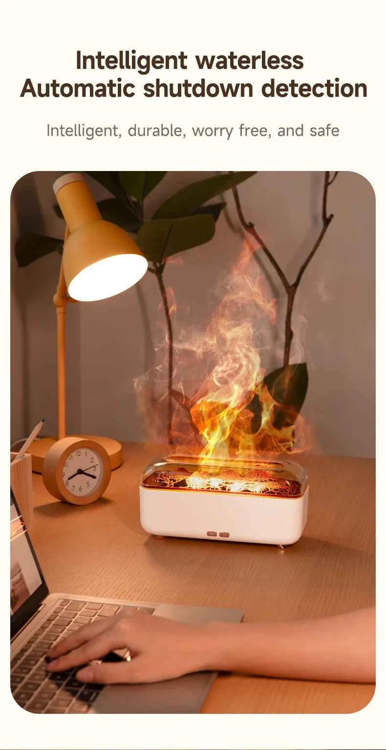 Flame Essential Oil Diffuser with Colorful Night Lights 300ML USB Home Ultrasonic Aromatherapy Fragrant Oil Humidifier Vaporizer