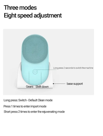 Rechargeable Sonic Face Cleanser Washing Skin Massager Ultrasonic Silicone Electric Mini Facial Cleansing Brush