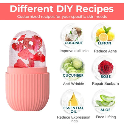 Silicone Cube Tray Shape Face Facial Ice Roller Massage Face Massage Roller Frozen Facial Reusable Ice Roller Beauty  Skin care