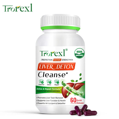 Liver Cleansing Detox Capsules Health Liver Support Colon Cleansing Repair Pills Prevent Cirrhosis Fatty Liver, Natural Herbal
