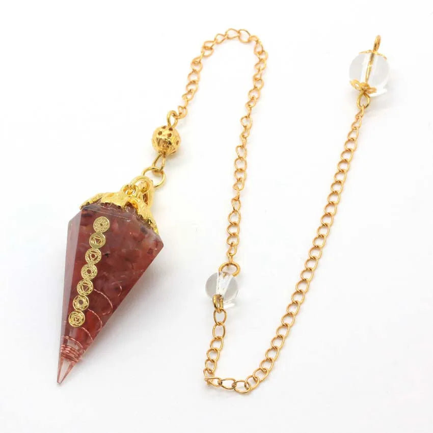 Natural 7 Chakra Healing Crystals Pendulum for Dowsing Divination Quartz Stone Pendulums Antique Reiki Pendant Pendulo Jewelry