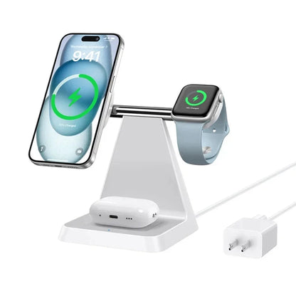 Magnetic Wireless Charger for iPhone -3-in-1 Magnetic Safe Charging Station for Various Apple Devices