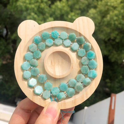 8.5x9.5mm Natural Hexagon Stone Beads Faceted Amazonite Quartz Jade Loose Spacer Beads for Jewelry Making DIY Bracelet Pendant - AMULET RING STORE