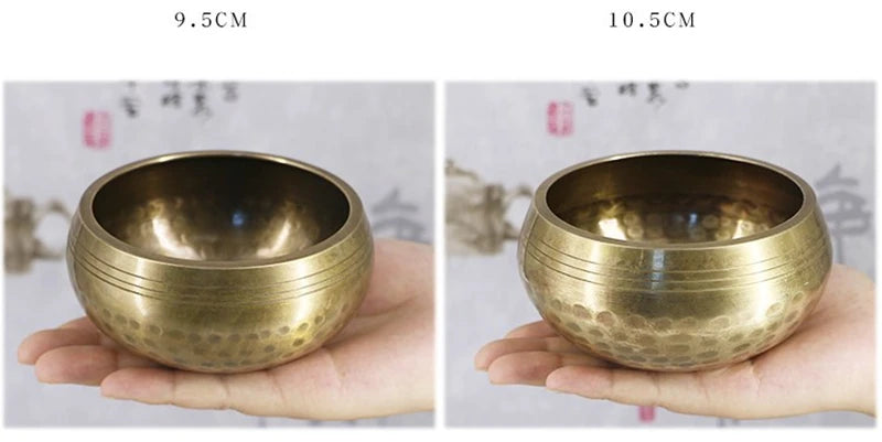 Nepal handmade Singing Bowl Tibet Buddha Sound Bowl Yoga Meditation Chanting Brass Chime Handicraft Music Therapy Tibetan - AMULET RING STORE