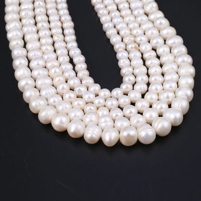 Natural Freshwater Pearl Beads Rice Round Shape Isolation Loose Beaded for Jewelry Making DIY Bracelet Necklace Accessories Gift - AMULET RING STORE