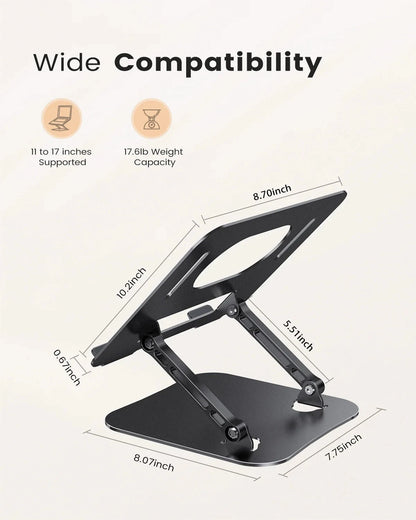 ST01 Portable 11–16-inch Adjustable Laptop Stand Computer Stand Sturdy Aluminum for Desk Foldable Laptop Holder Notebook Tablet - AMULET RING STORE