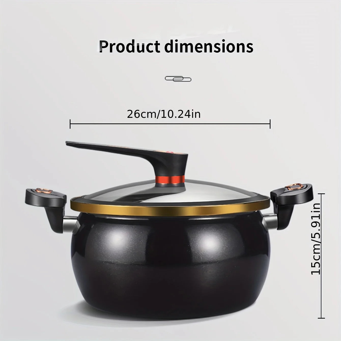Large 1.85 Gal Soup Pot, 26cm/10 Inch - Versatile for Cooking & Stewing, Gas & Induction Compatible