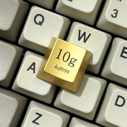 Gold Bar Shape Theme Keycaps Set Zinc Alloy Enter Key Cherry Profile Custom Original Handmade Keycaps for Mechanical Keyboard