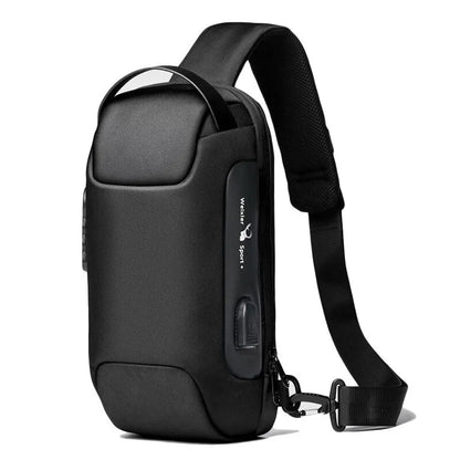 Men'S Usb Crossbody Bag Anti-Theft Shoulder Bags Waterproof Oxford Waist Bag Multifunction Short Travel Messenger Chest Pack