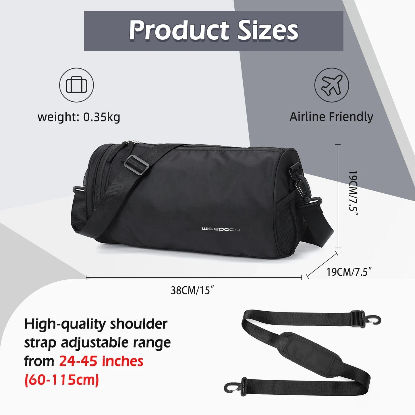 Sports Fitness Bag Women Travel Bag Multi-functional Handbag Yoga Bag Short-Distance Weekender Travel Package Swimming Gym Bags